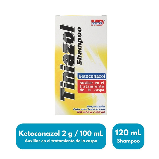 Tiniazol Shampoo (Ketoconazol) 2g/100 mL Frasco con 120 mL