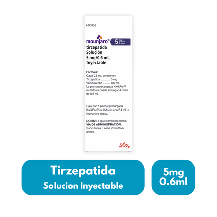 Mounjaro (Tirzepatida) Solución 5mg/0.6ml Inyectable | Lab. Lilly