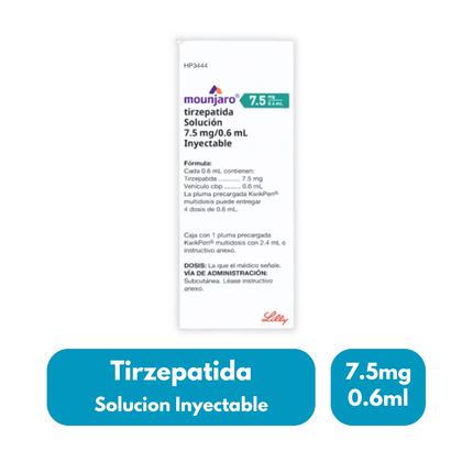 Mounjaro (Tirzepatida) Solución 7.5mg/0.6ml Inyectable | Lab. Lilly