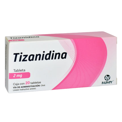 Tizanidina 2 mg Caja con 20 Tabletas
