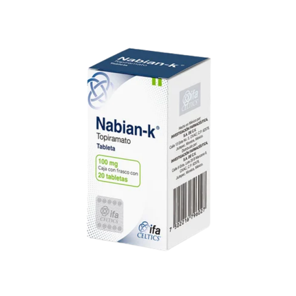 Nabian-K (Topiramato) 100 mg  Caja con 20 tabletas | Ifa Celtics