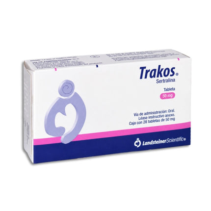 Trakos (Sertralina) 50 mg Caja con 28 Tabletas | Landsteiner Scientific