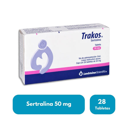 Trakos (Sertralina) 50 mg Caja con 28 Tabletas | Landsteiner Scientific