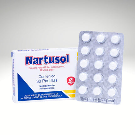 Nartusol (Tratamiento para tos espasmódica) Caja con 30 Pastillas| Nartex