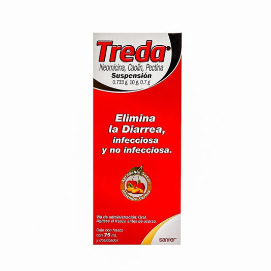 Treda (Neomicina/Caolin/Pectina)0.71g/29g/1g/100 ml  Frasco con Suspensión 90 ml