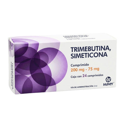 Trimebutina / Simeticona 200 mg / 75 mg Caja con 24 comprimidos | Maver Laboratorios