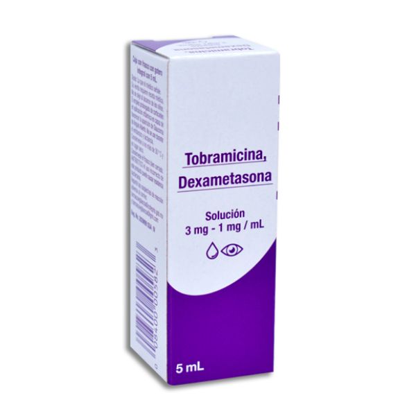 Tobramicina/Dexametasona 3 mg/ 1mg/ ml Solucion Oftalmica Gotero con 5 ml