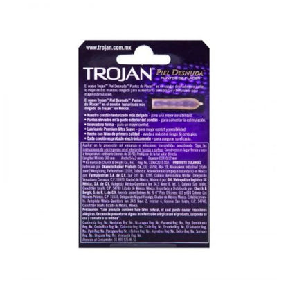 Trojan Piel Desnuda Puntos de Placer Caja con 3 Preservativos Masculinos