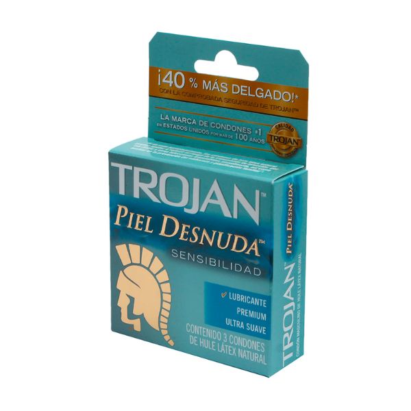 Trojan Piel Desnuda Caja con 3 Preservativos