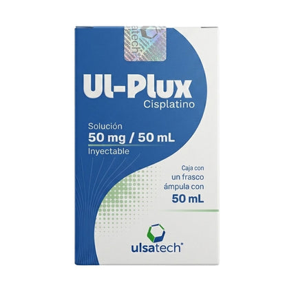 Ul-plux (Cisplatino) 50mg Inyectable Caja con 1 Frasco Ámpula