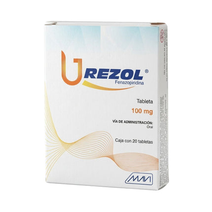 Urezol (Fenazopiridina) 100 mg Caja con 20 Tabletas