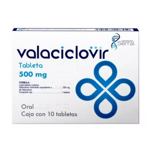 Valaciclovir 500 Mg Caja  con 10 Tabletas