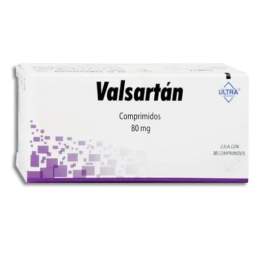 Valsartan 80 mg Caja con 30 Tabletas