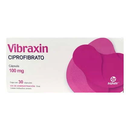 Vibraxin (Ciprofibrato) 100 mg  Caja con 30 Tabletas