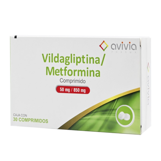 Vildagliptina/ Metformina 50 /850 mg  Caja con 30 Comprimidos