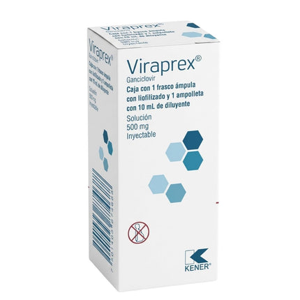Viraprex (Ganciclovir) 500 mg Caja con 1 Frasco Ámpula Inyectable