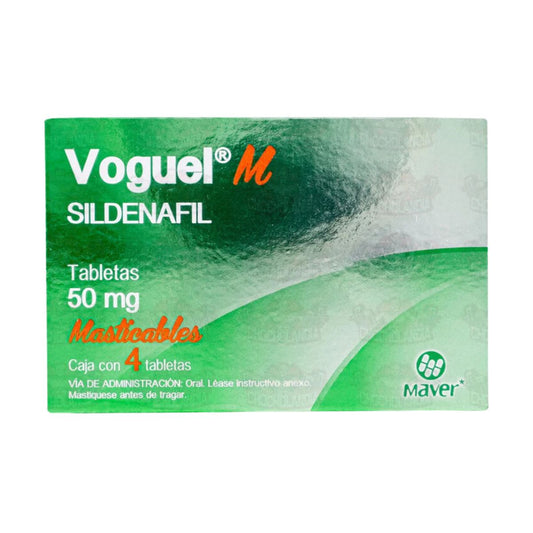 Voguel M (Sildenafil) 50 mg Caja con 4 Tabletas Masticables