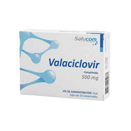 Valaciclovir 500 mg Caja con 10 Comprimidos