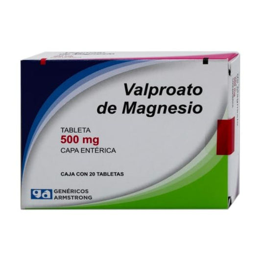 Valproato de Magnesio 400 mg Caja con 20 Tabletas