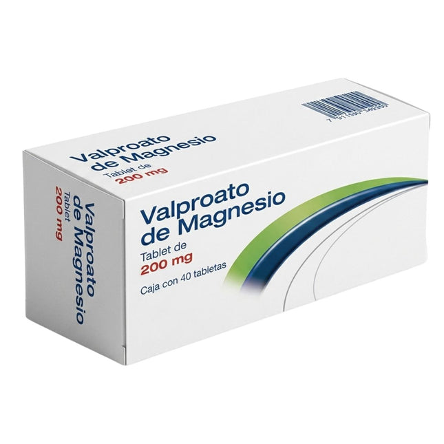Valproato de Magnesio 200 mg Caja con 40 Tabletas