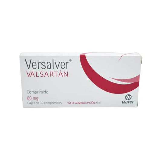 Versalver (Valsartan) 80 mg Caja con 30 Tabletas