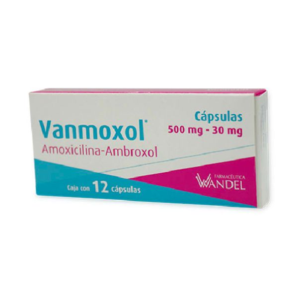 Vanmoxol (Amoxicilina / Ambroxol) 500 mg / 30 mg Caja con 12 Cápsulas