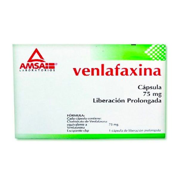 Venlafaxina 75 mg Liberación Prolongada Caja con 20 Cápsulas