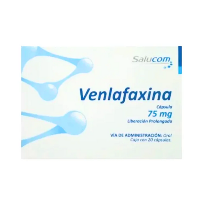 Venlafaxina 75 mg Liberacion Prolongada Caja con 20 Cápsulas