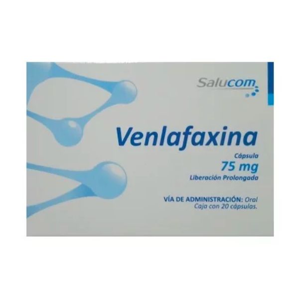 Venlafaxina 75 mg Liberacion Prolongada Caja con 20 Cápsulas