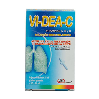 Videac-C Vitamina A,D y C Solución Infantil Gotas Frasco con 25 ml