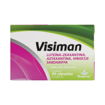 Visiman (Luteína, Zeaxantina, Astaxantina) Caja con 30 Cápsulas