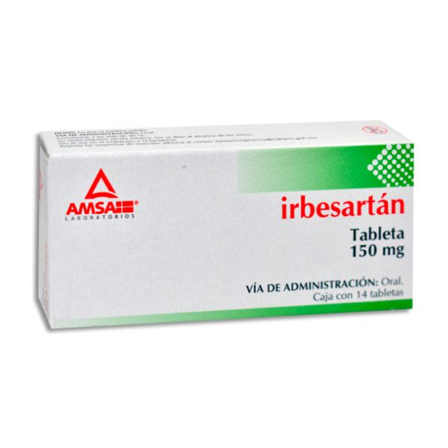 Irbesartan 150 mg Caja con 14 Tabletas AMSA