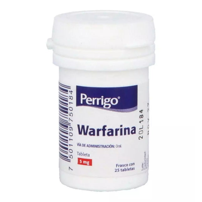 Warfarina Sodica 5 mg Frasco con 25 Tabletas