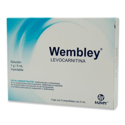 Wembley (Levocarnita) 1g/5 ml Caja con 5 Ampolletas Inyectables