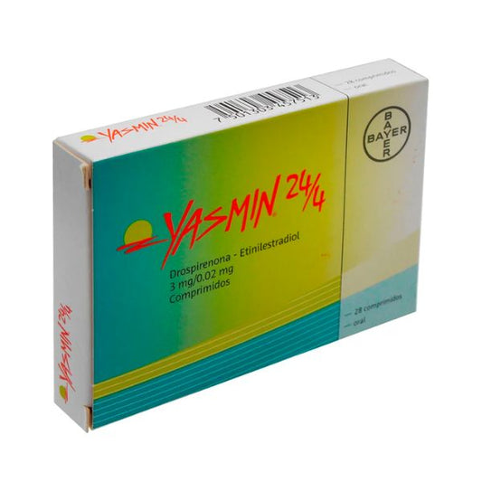 Yasmin 24/4 (Drospirenona/Etinilestradiol) Caja con 28 Comprimidos