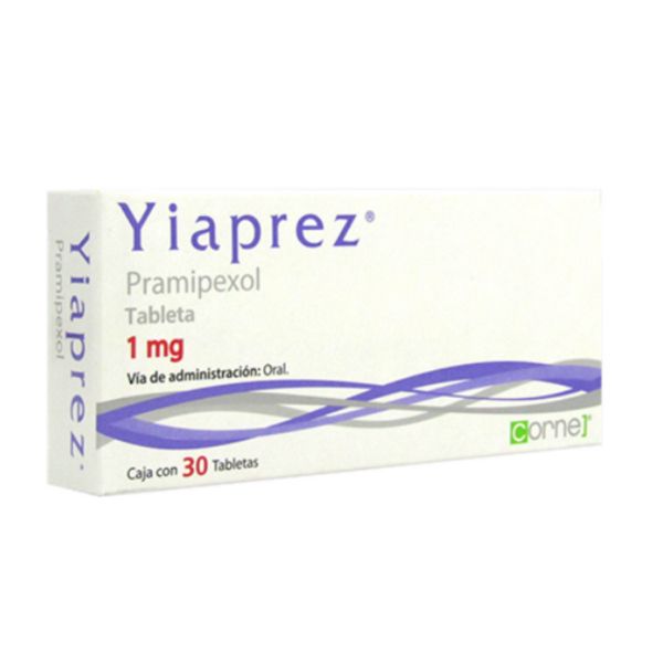 Yiaprez (Pramipexol) 1 mg Caja con 30 Tabletas