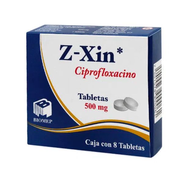 Z-Xin (Ciprofloxacino) 500 mg Caja con 8 Tabletas