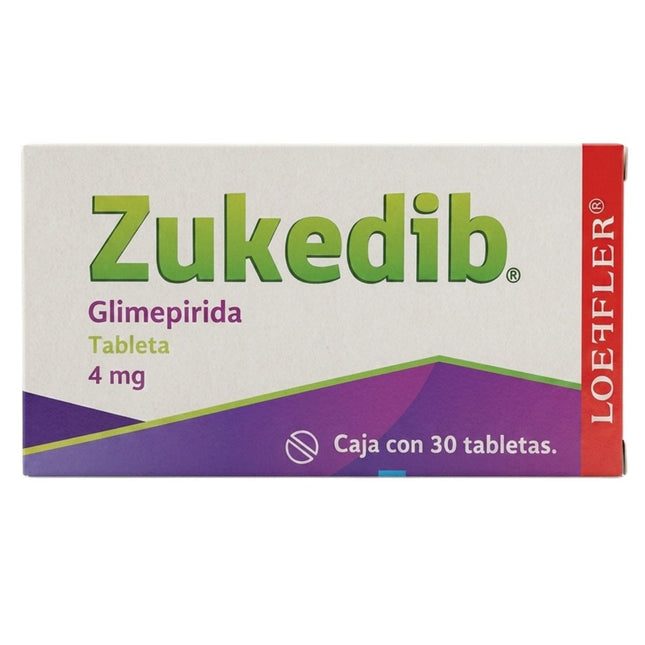 Zukedib (Glimepirida) 4 mg Caja con 30 Tabletas
