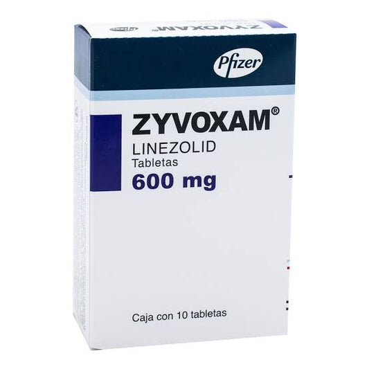 Zyvoxam (Linezolid) 600 mg Caja con 10 Tabletas