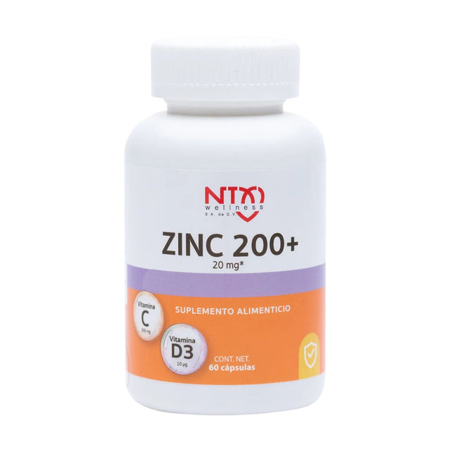 NTX Zinc 200 Wellness 60 Capsulas 20mg | Nartex