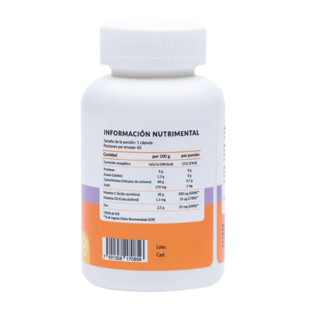 NTX Zinc 200 Wellness 60 Capsulas 20mg | Nartex