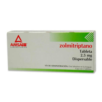 Zolmitriptano 2.5 mg Orodispersable Caja con 2 Tabletas