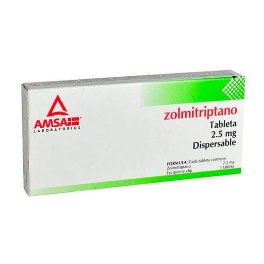 Zolmitriptano 2.5 mg Orodispersable Caja con 2 Tabletas