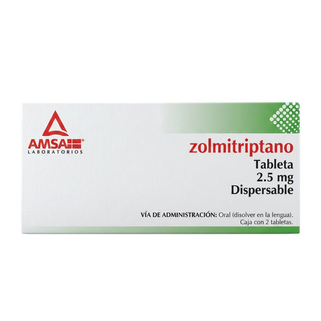 Zolmitriptano 2.5 mg Orodispersable Caja con 2 Tabletas