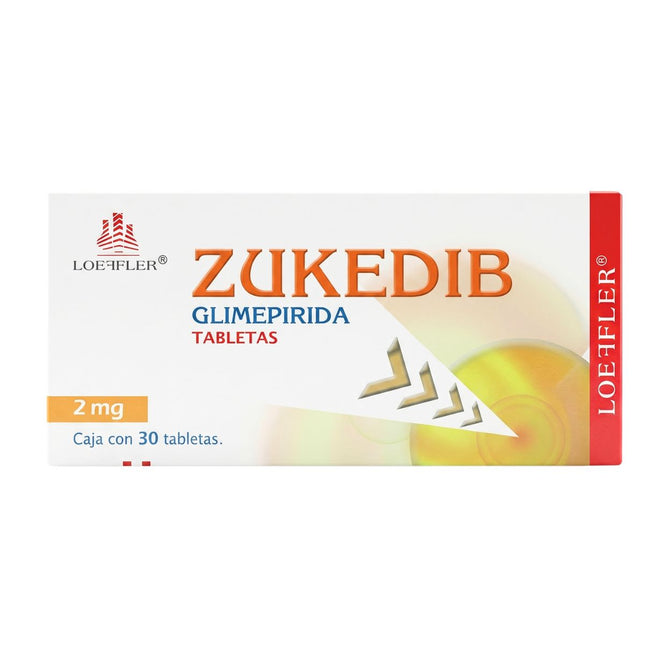 Zukedib (Glimepirida) 2 mg Caja con 30 Tabletas