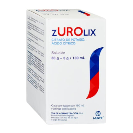 Zurolix (Ácido Cítrico Citrato Potasio) Caja con Frasco con Solución 150 mL