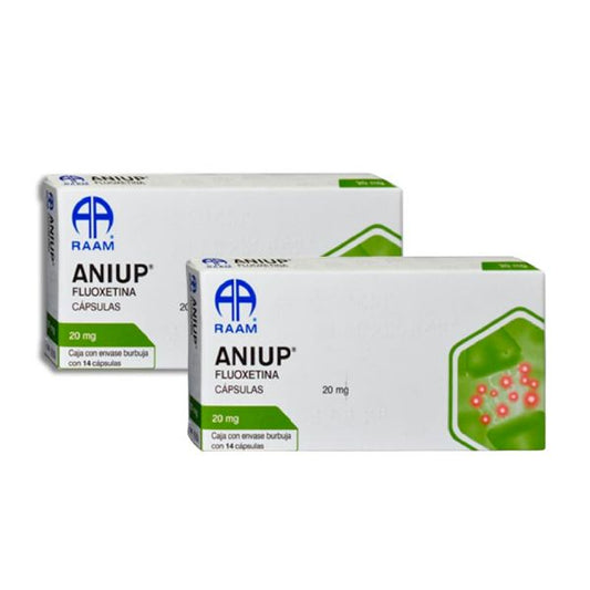 Aniup (Fluoxetina) 20 mg Caja con 14 Tabletas 2 Piezas