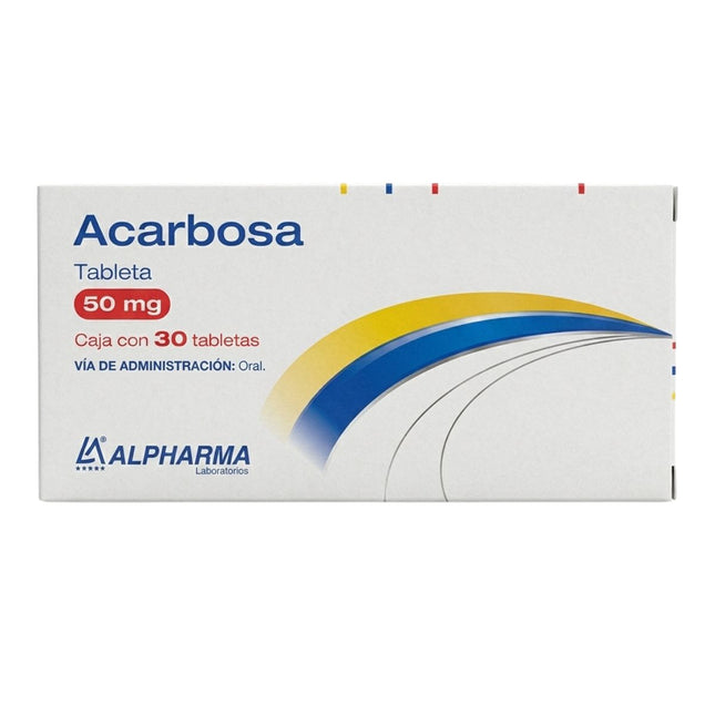 Acarbosa 50 mg Caja con 30 Tabletas