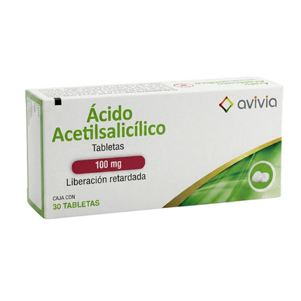 Ácido Acetilsalicílico 100 mg Caja con 30 Tabletas
