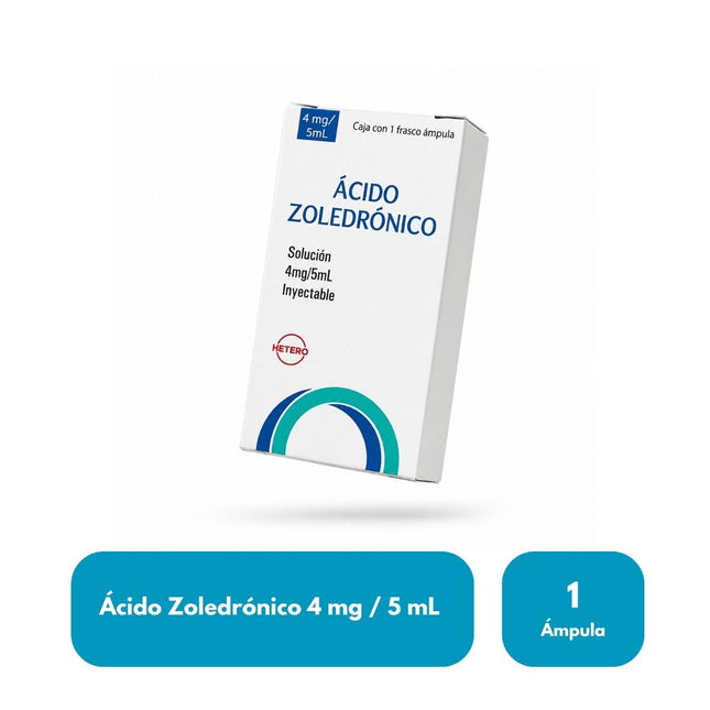 Ácido Zoledrónico 4 mg / 5 mL Ámpula Inyectable | Hetero Laboratorios